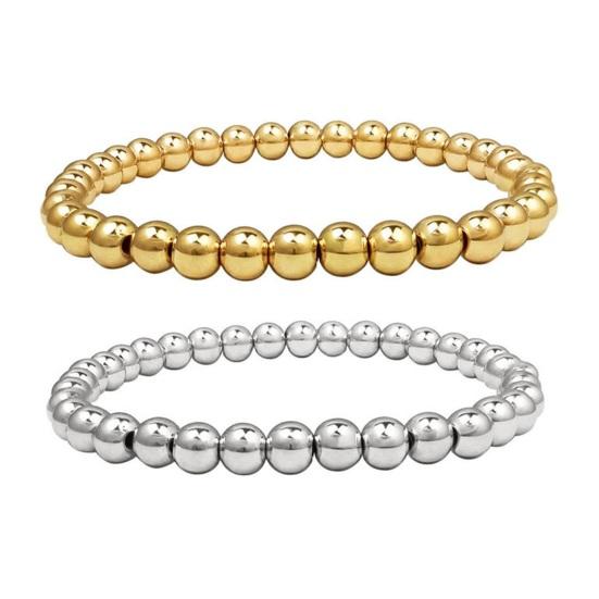 Simple Elastic Bracelet Beads Men Women Beads Bangle Party Jewelry Gift Daily Outfit