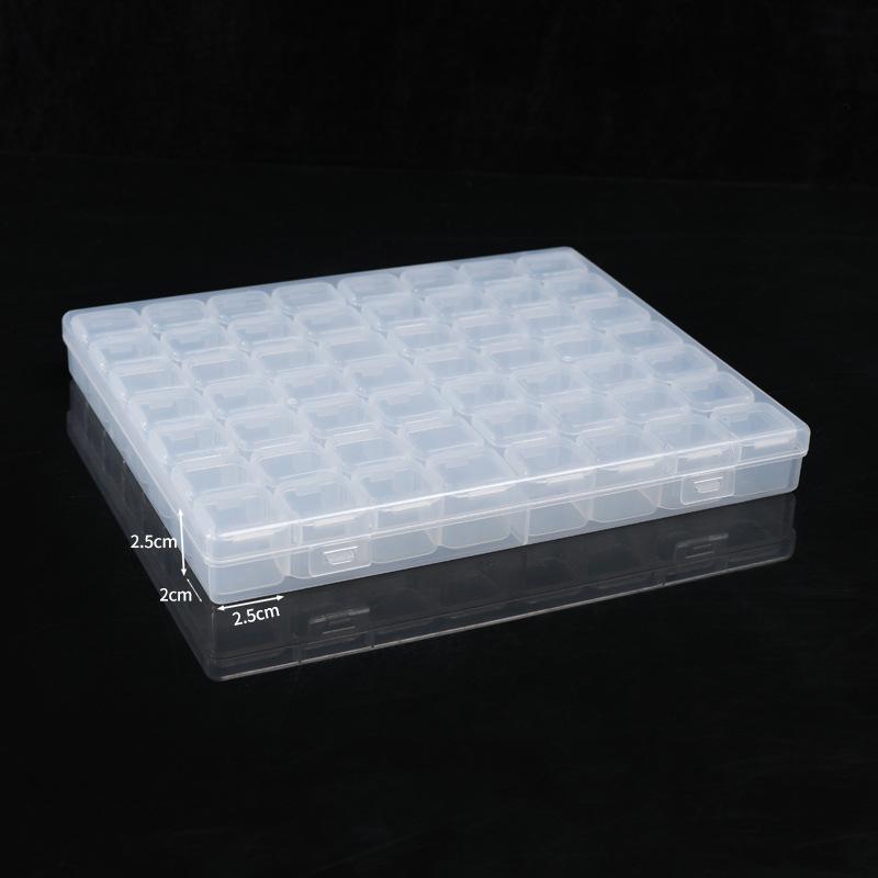 Коробка для хранения украшений для нейл-арта, сортировочная коробка для мелких аксессуаров, классификационная коробка, 56 независимых коробочек для бриллиантов для нейл-арта без нанизывания, ювелирные изделия