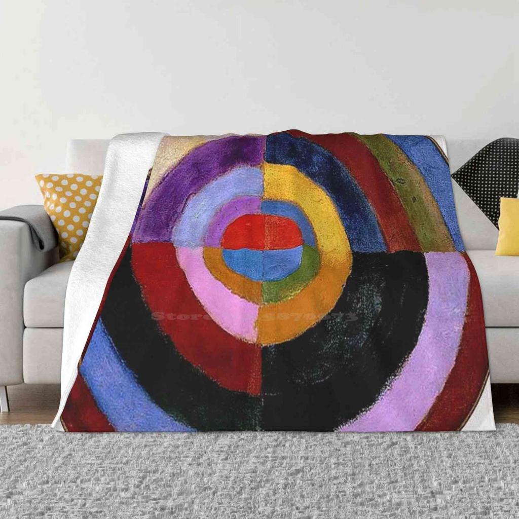 Robert Delaunay-Premier Disque Creative Design Comfortable Warm Flannel Blanket Premier Disque Robert Delaunay Artwork Colorful