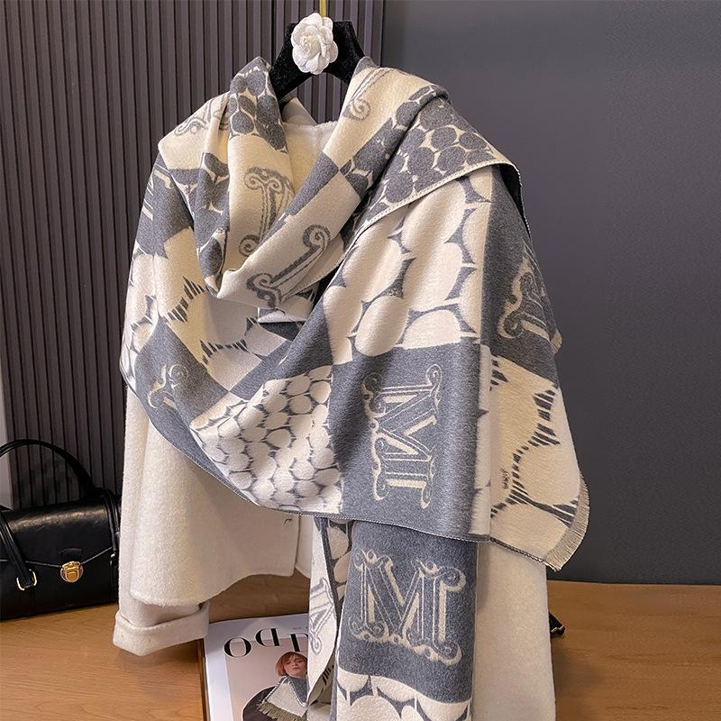 Checkered Double-Sided Thermal Scarf, Women'S Air Conditioner Shawl, And Neck Scarf