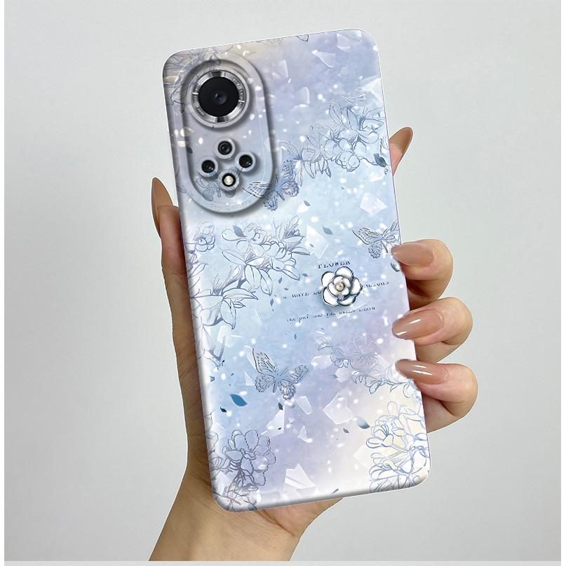 For Huawei Nova 9 Case Aesthetic Butterfly Flowers Soft Silicone Shockproof Phone Cover For Honor 50 Camera Protective Casing