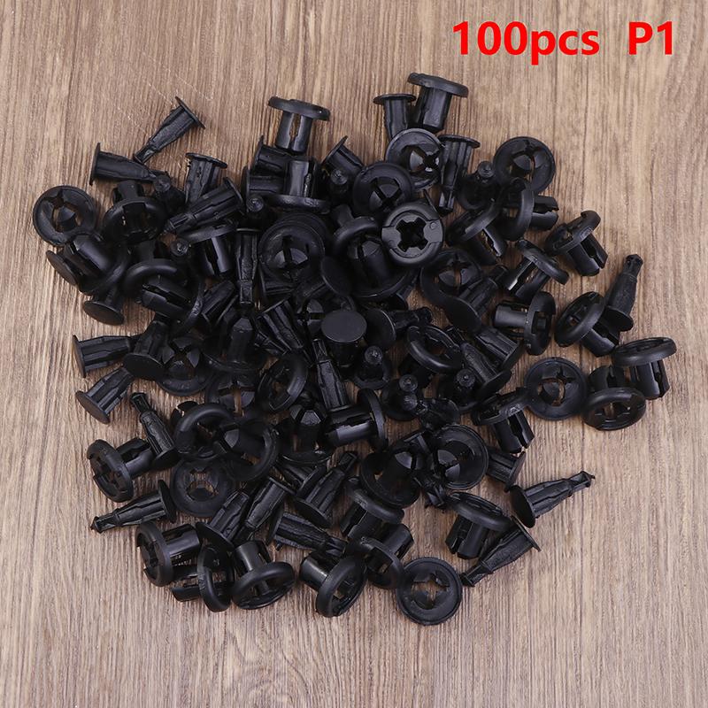 50/100 шт. 10 мм диаметр 10 мм черный пластик автомобильный крепеж заклепки зажимы автомобиль бампер дверь панель подкрылок зажимы фиксатор