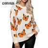 Autumn and Winter Women's Sweater Butterfly Jacquard Sweater Y2K Loose Long Sleeve Knit Sweater