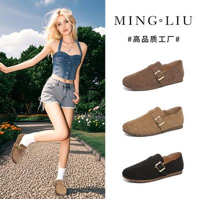 Новые кожаные белые туфли 2025 года, весна, новые туфли на плоской подошве, повседневная универсальная обувь, детская обувь в стиле ретро, женская обувь