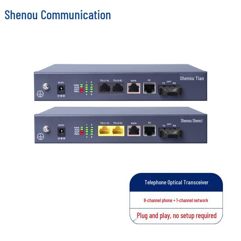 Shenou 4-Channel Telephone & Network Optical Transceiver
