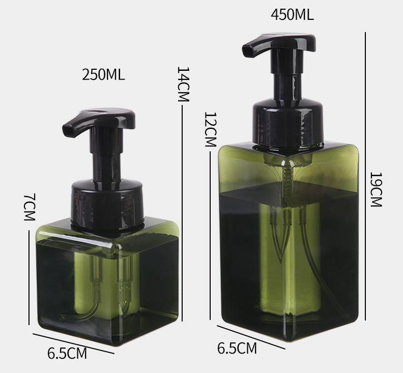 Square Foaming Bottle for Shower Gel, Hand Soap, Conditioner, and Cosmetics.