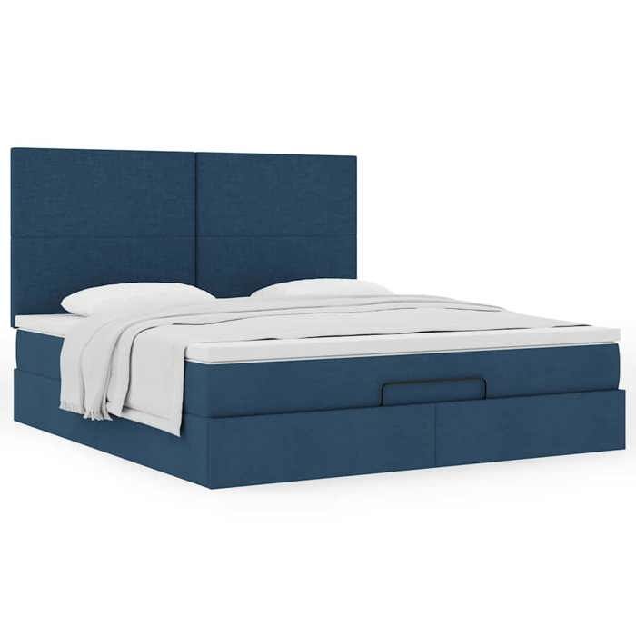 Maison Exclusive - Cadre de lit ottoman avec matelas bleu 180x200 cm tissu