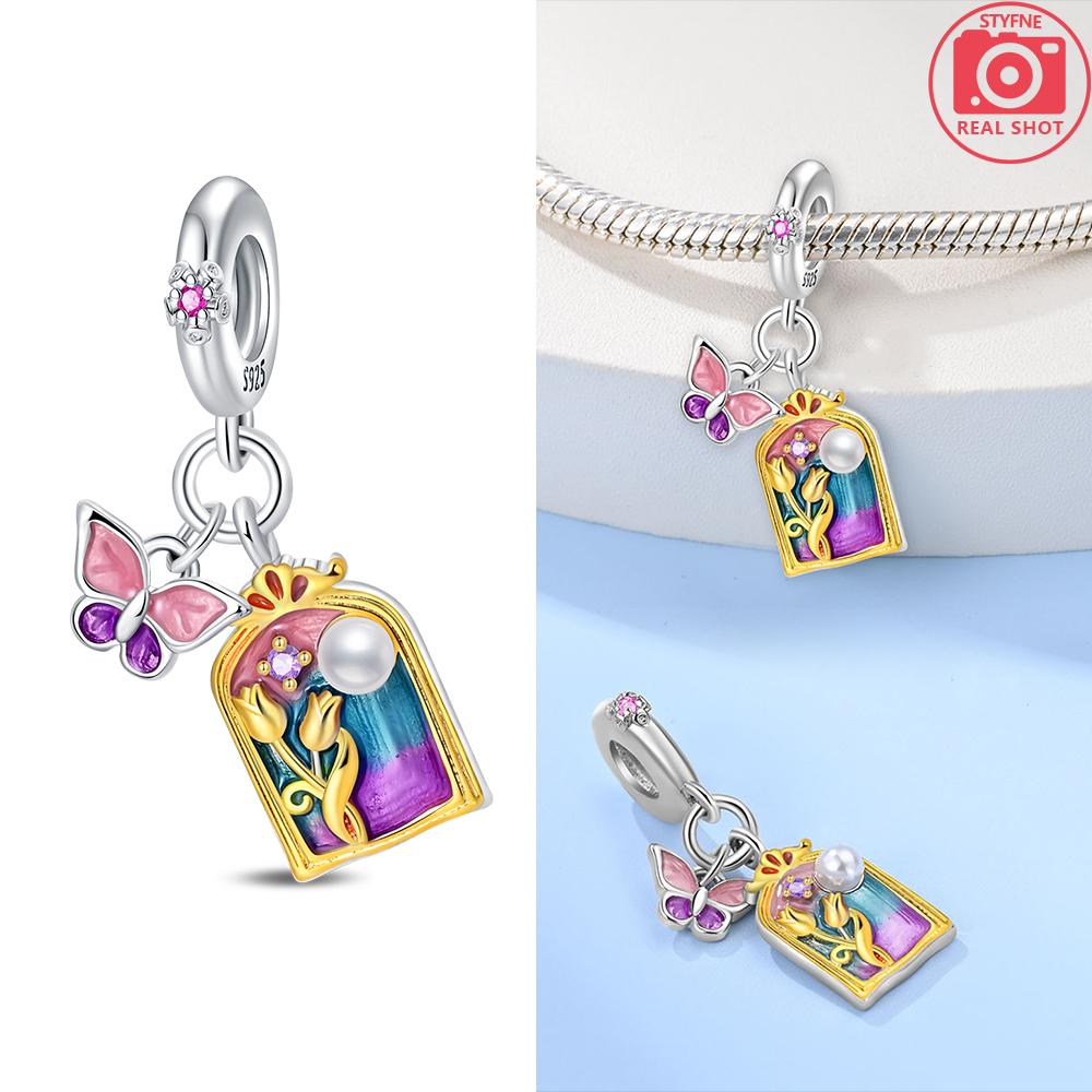 Компоненты для бусин-шармов Розовый Автомобиль Бабочка Сумка Компоненты для бусин Совместимо с Браслетом Высококачественные Тонкие Ювелирные Изделия Металл Медь Аутентичный Оригинальный