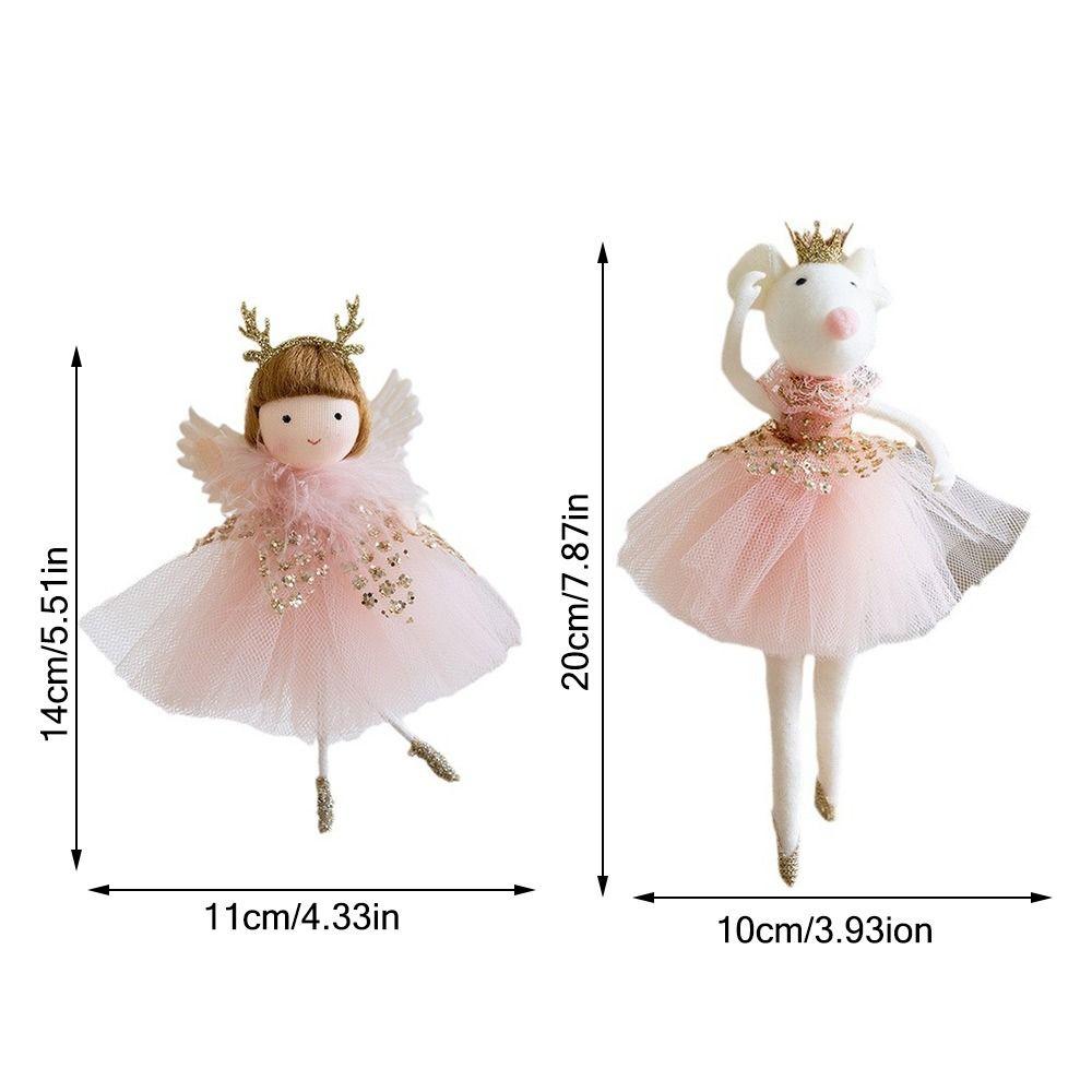 Creative Pink White Christmas Hanging Decorations Embellishment Party Supplies Xmas Tree Ornaments Gifts Toys Angel Girl Doll