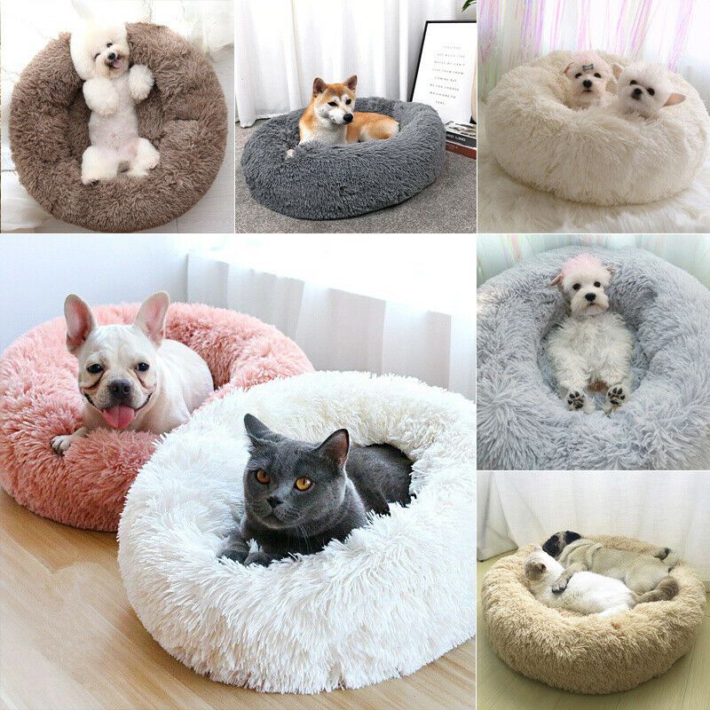 Plush Dog Cat Pet Calming Bed Soft And Comfy Cushion For Restful Sleep And Support