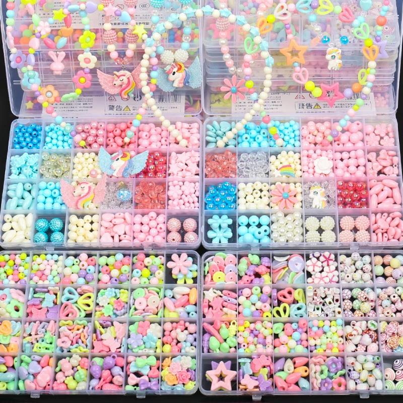 Beaded Baby Toys Toddlers Handmade Storage Box DIY Crafts Production Material Package Necklace Bracelet Educational Girls Gifts