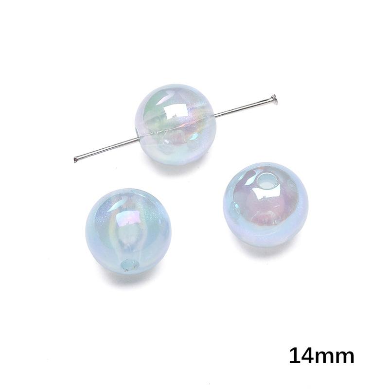 Handmade Beads Acrylic Double-sided Hand-painted Round Beads Graffiti Handmade Beads Diy Weaving Cell Phone Chain String Loose Beads Material