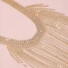 Geometric Long Tassel Necklace Sparkling Clavicle Chain Sweet Full Rhinestone Necklace  Women