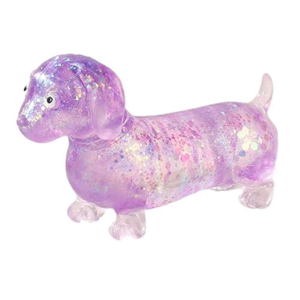 Cute Puppy Slow Rising Toys Sparkling Powder Squishy Toys Sausage Dog Fidget Children Gifts