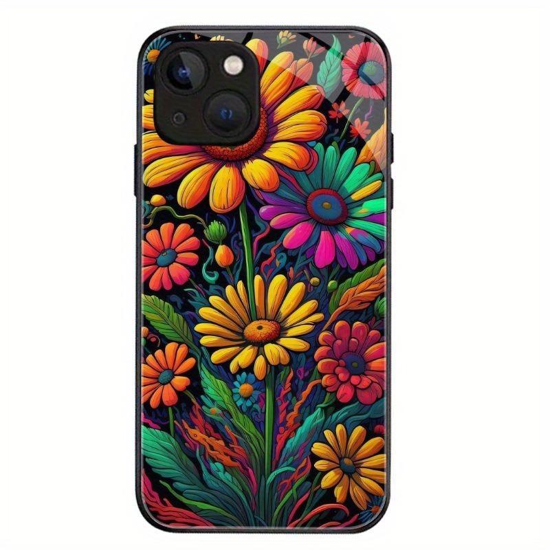 Цветочный узор Закаленное стекло Чехол для телефона Для Samsung Galaxy S23 S24 S25 S26 Ultra Plus FE Ударопрочный чехол