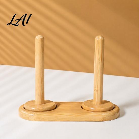 Double Axis Yarn Stand for Twin Threads Wooden Holder Rotating Bamboo with Smooth Ball Holder Spinning Base Single-axis/Double-axis Portable
