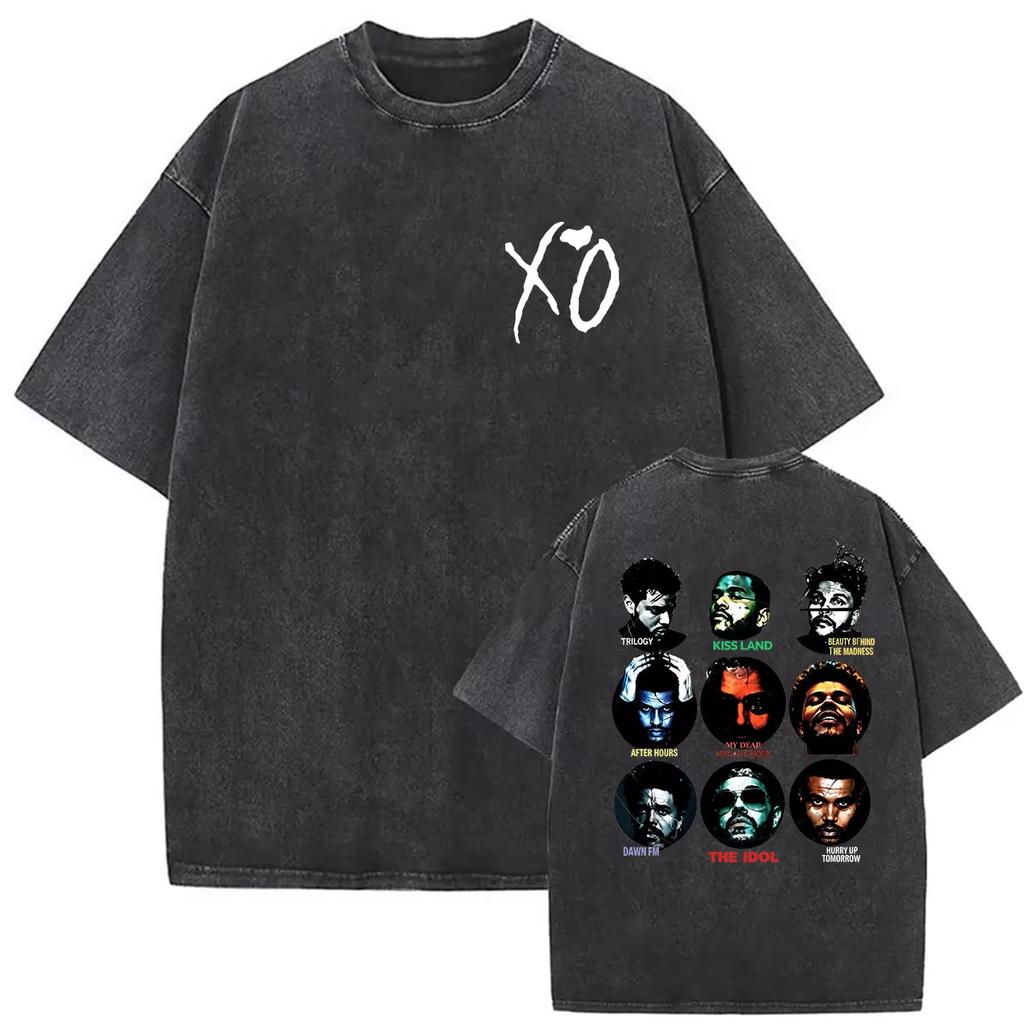 2026 Summer Hot Sale Vintage Washed The Weeknd After Hours Til Dawn Tour 2026 T Shirts Men's Women's Hip Hop Streetwear T-shirt