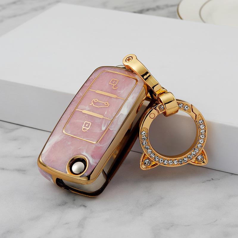 Jade Pattern TPU Car Key Box Cover Protection for Volkswagen Polo Tuhuan Passat B6 B7 Golf 4 5 6 MK6 EOS Jett