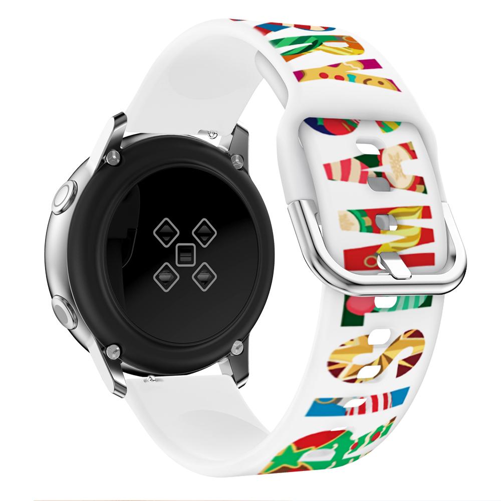 Силиконовый ремешок 20 мм 22 мм для Samsung Galaxy Watch 6/5/4/Huawei Watch 4 3 GT3 Браслет-ремешок в рождественском стиле Amazfit GTR/GTS 4
