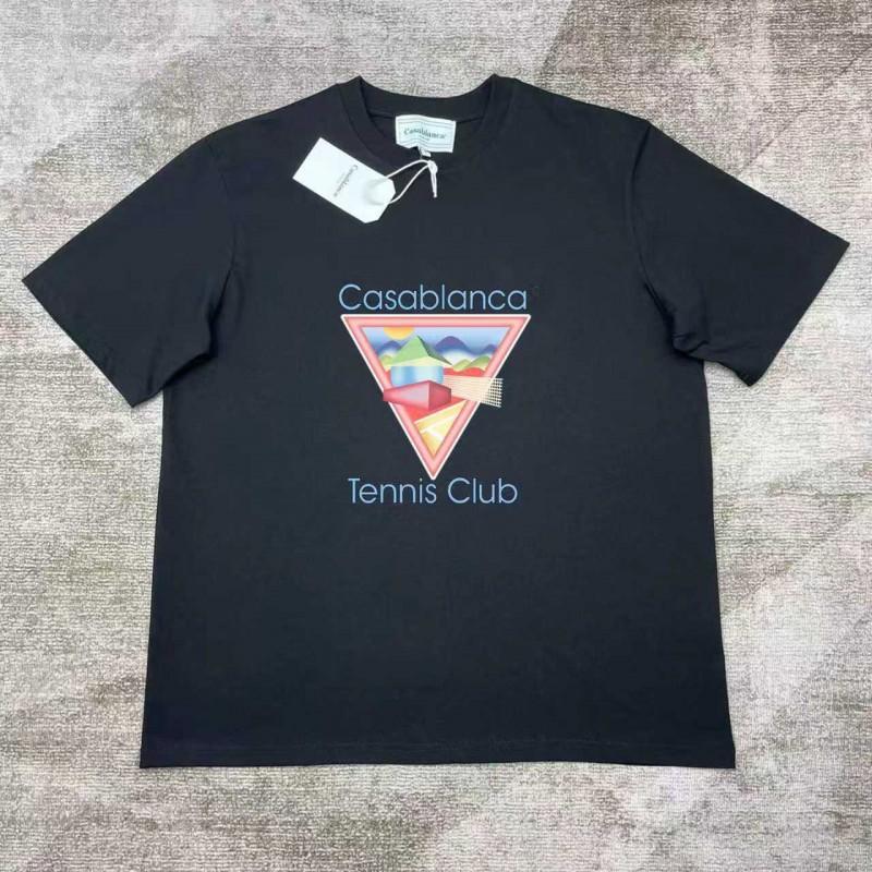 Casablanca Hip Hop Short Sleeve T Shirt Men Women Casual Loose Fit Tee 2025