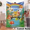 Custom NamePika Blanket Flannel Throw for Sofa, Indoor, Camping, Living Room, Office, Chair, And Bed Soft Birthday Christmas Gift