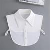 Chiffon Fake Collar Unisex White Lapel Button Down Half Shirt Detachable Collar Formal Suits Neckwear False Collar Accessories