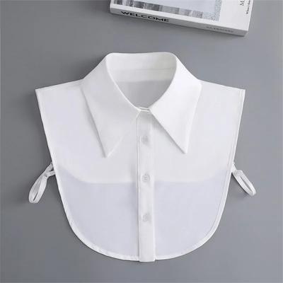 Chiffon Fake Collar Unisex White Lapel Button Down Half Shirt Detachable Collar Formal Suits Neckwear False Collar Accessories