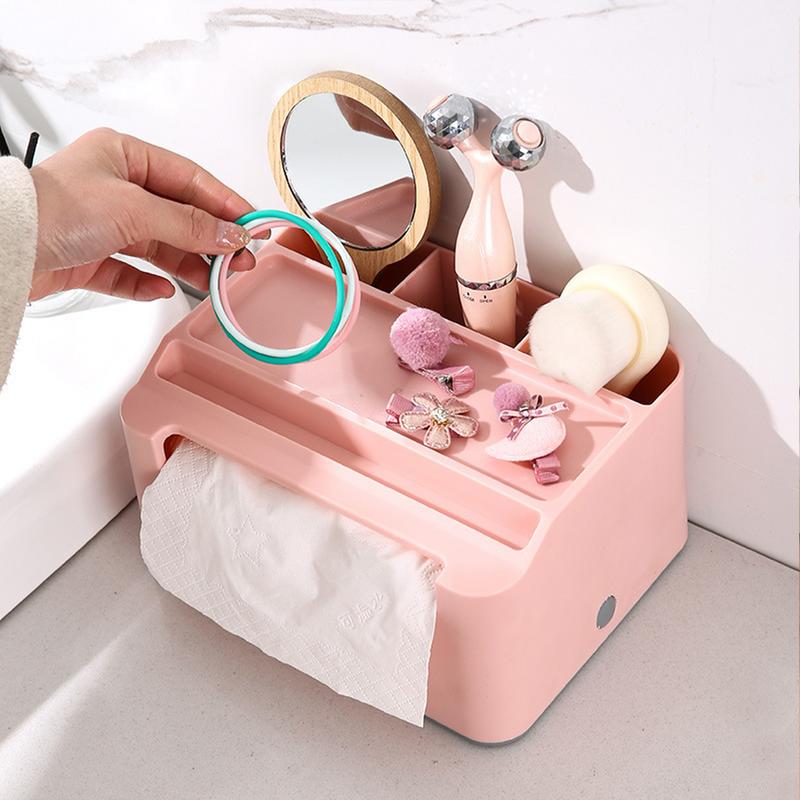 Коробка для салфеток Держатель для салфеток с дистанционным управлением Настольный органайзер для офиса Многофункциональный контейнер для хранения мелочей Домашний