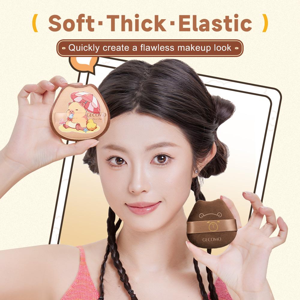 Новый GECOMO Kapi Bara Плюшевый Пуховик Милое Моделирование Мягкий Влажный и Сухой Рассыпчатая Пудра Кушон Пуховки