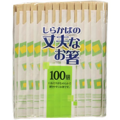 Shinwa Disposable Chopsticks, Durable White Birch Chopsticks, 20.5cm Long, Strong and Break-Resistant, Pack of 100