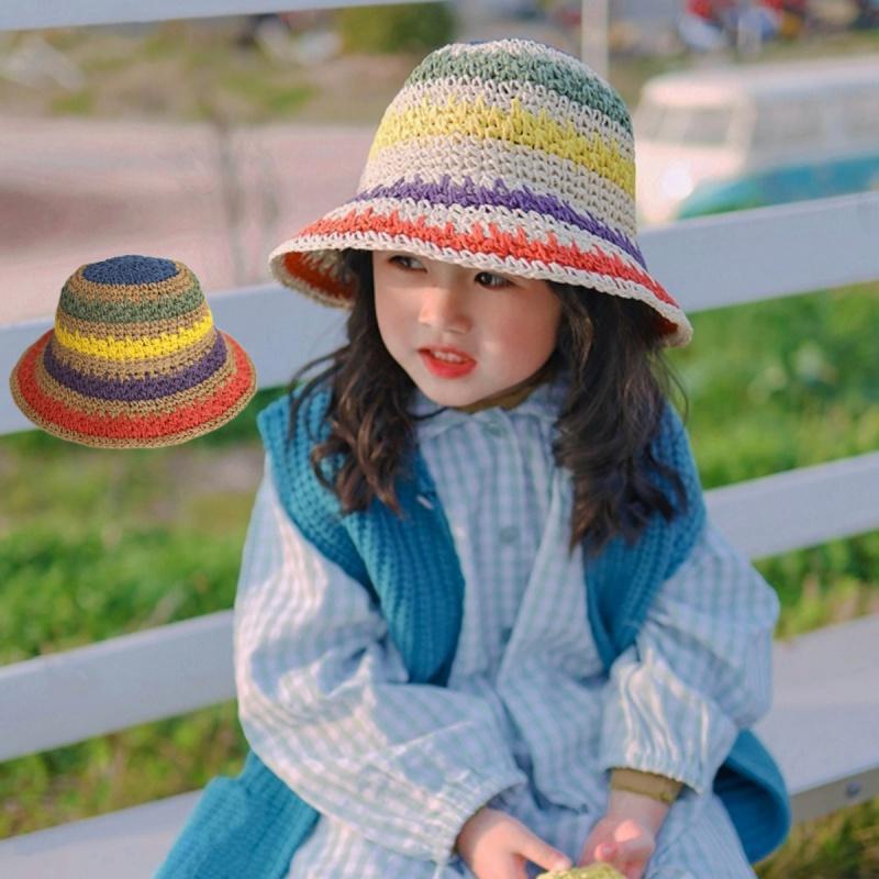 Шапочка для девочки, шляпа от солнца, детская соломенная шляпа, шляпа от солнца, разноцветная детская шляпа