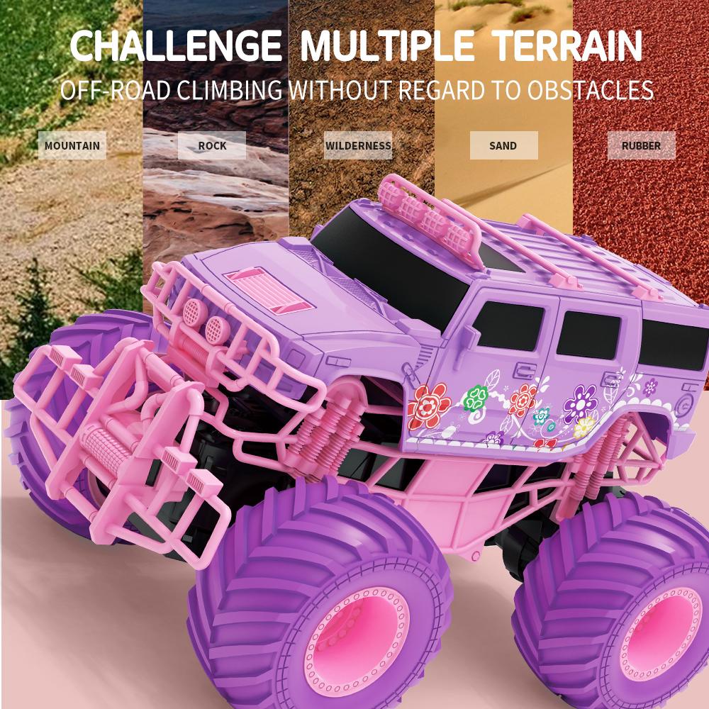 2204 New Pink Rc Car Electric Drive Off-Road 2.4G Big Wheel High Speed Purple Remote Control Trucks Girls Toys for Children