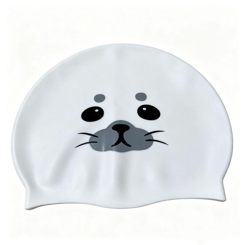 Animal Printed Swimming Caps Waterproof Seal Swim Hat Silicone Swim Caps  Pool Accessories