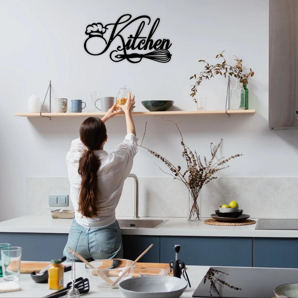 Rustic Metal Kitchen Sign - Farmhouse Wall Decor for Home, Kitchen, or Dining Room - 12 X 6.69 Inches (Classic Style)