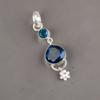 Лондонский голубой топаз Драгоценный камень 925 Стерлинговое серебро Ювелирное изделие Ручной работы Подвеска 2,00" PP-5-7