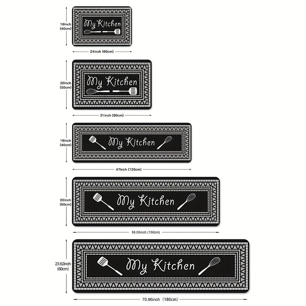 Luxury Kitchen Rug My Kitchen Printing Floor Mat Household Kitchen Mat Non-slip Oil-proof Foot Mat  Indoor Mat Doormat Door Rug Entrance Rug Decor