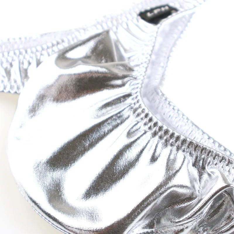 Металлизированная блестящая полностью 3D ткань La Pomme Made in 622042, вид, шов, карман, бикини T-back, Homme, Япония,