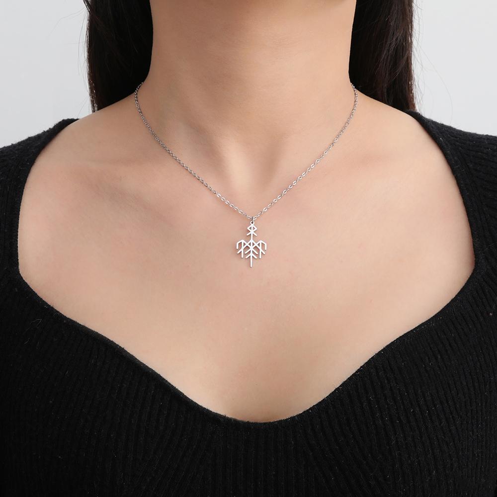 Ожерелье с рунами викингов Wardruna Старший Футарк Нордический амулет защиты Ювелирное изделие из нержавеющей стали Подвеска