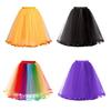 Women Colorful Gauze Skirt Elastic Waist Rainbow Color Tutu Skirt with Ribbon Edge Multi Layer Full Mesh Skirt