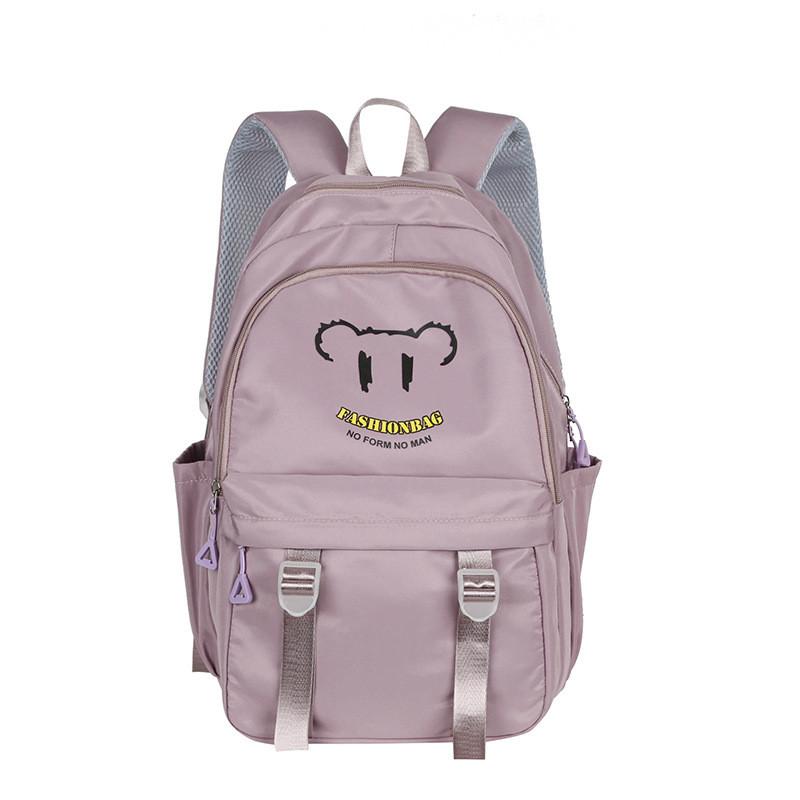 Oxford Bear Print Schoolbag Backpack With Breathable Design 16in Laptop For Teen