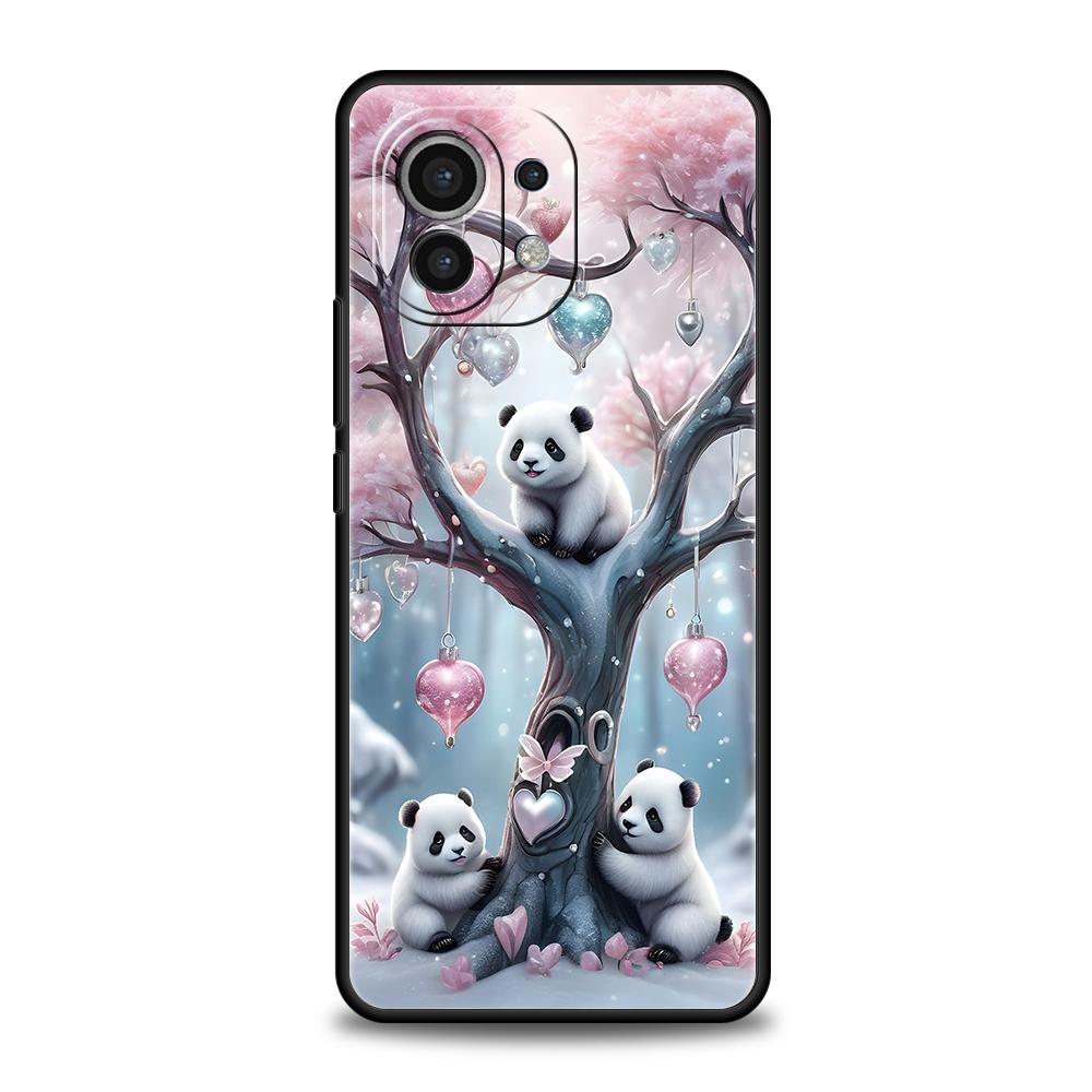 Чехол для телефона для Xiaomi Poco F7 F6 F5 F4 F3 X7 X6 X5 X4 X3 NFC M4 C51 C55 GT Pro 5G Мягкий ТПУ Fundas Маленькая Панда Capas Coque