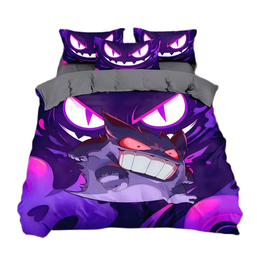 3D Printed Pokemon Gengar Bedding Collection Cartoon Anime Pokemon Duvet Cover Comforter Pillowcase Boys Girls Children Adults Quilt C