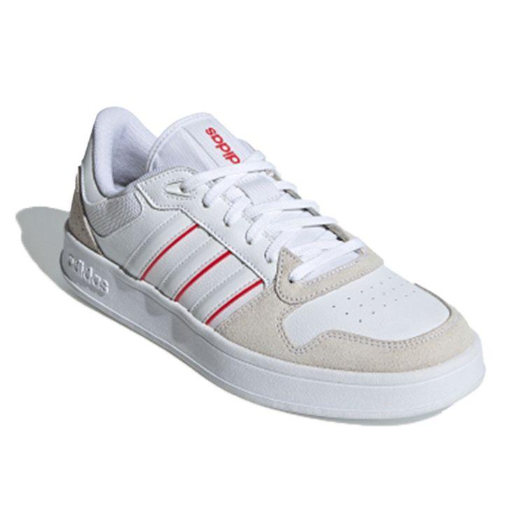 Adidas Neo Breaknet Plus Non-Slip Durable Low-Top Skate Shoes Men Sneakers White Red FZ3271