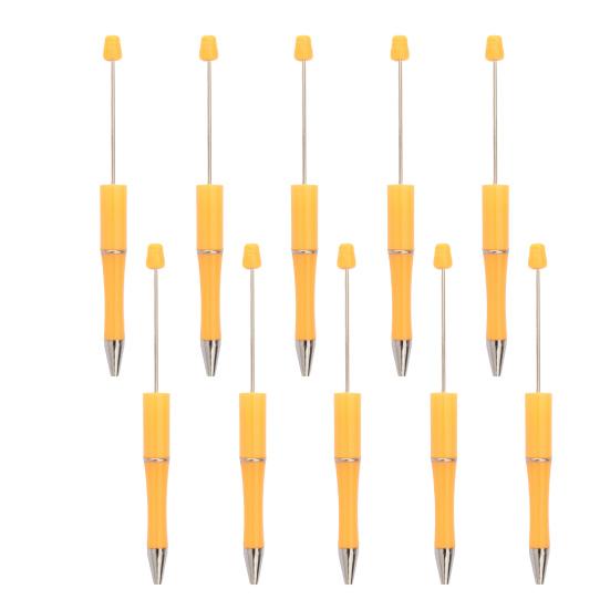 10 шт. ручек DIY с бусинами, с разноцветными бусинами и заправляемыми чернилами, шариковая ручка для плавного письма, креативная поделка для детей, забавные школьные принадлежности