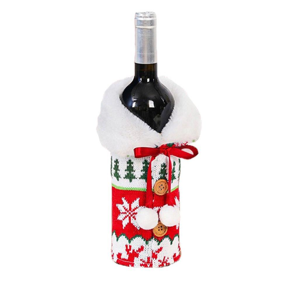 Party Table Decor Xmas Gift Santa Claus Wine Bottle Cover Bottle Dress Up Christmas Ornaments