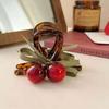1 шт. женская заколка-клипса вишневого цвета, осенне-зимняя заколка-бант с вишней в лесном стиле для девочки, милая заколка для волос