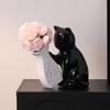 Cat Statue Cat Pushing Vase Unique Flower Holder Kitten with Tilted Flower Vase  Home Decor