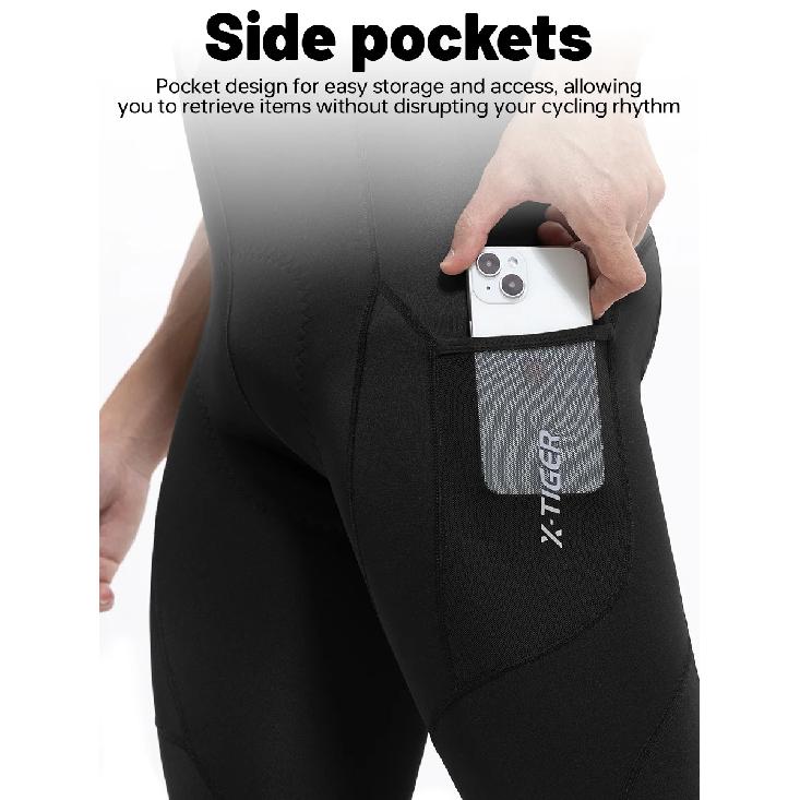 X-TIGER Cycling Trousers Winter Thermal Mountain Bike Long Cycling Pants Bicycle Tights 5D Gel Pad Cycling Pant Warm Pant