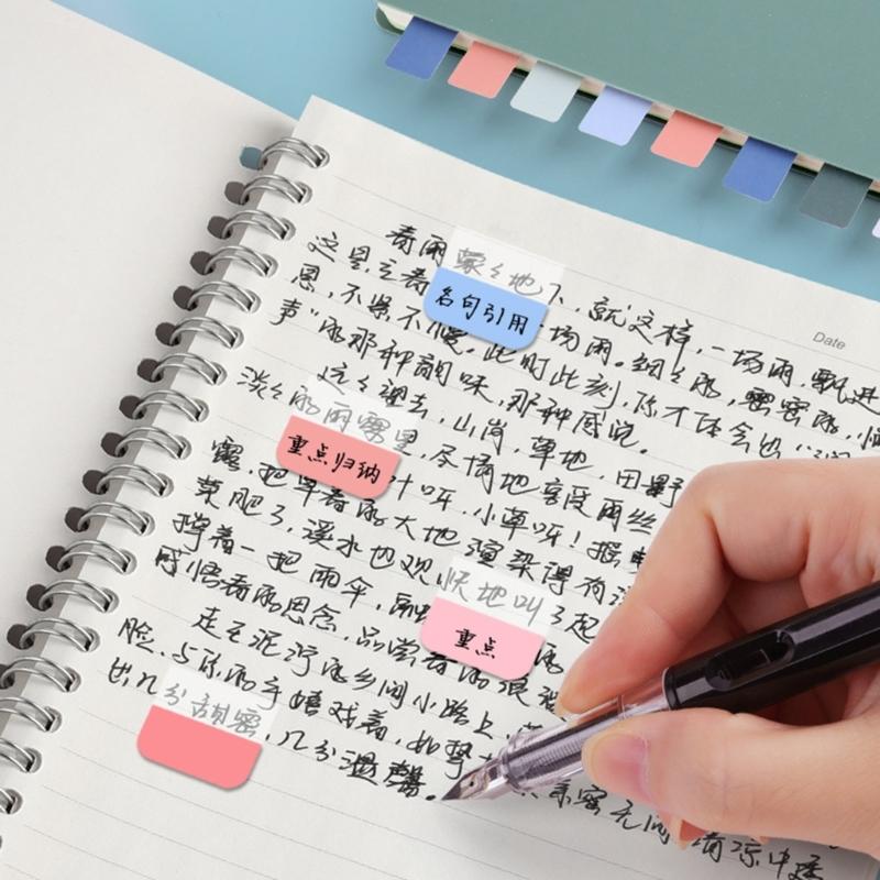 Цветные ПЭТ-наклейки 30/60/120 шт. Переклеиваемые, Пишущие, Клейкие ПЭТ-страницы-закладки для Блокнота, Планера, Папки-регистратора