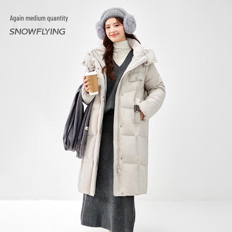 SNOWFLYING Женский пуховик средней длины с капюшоном